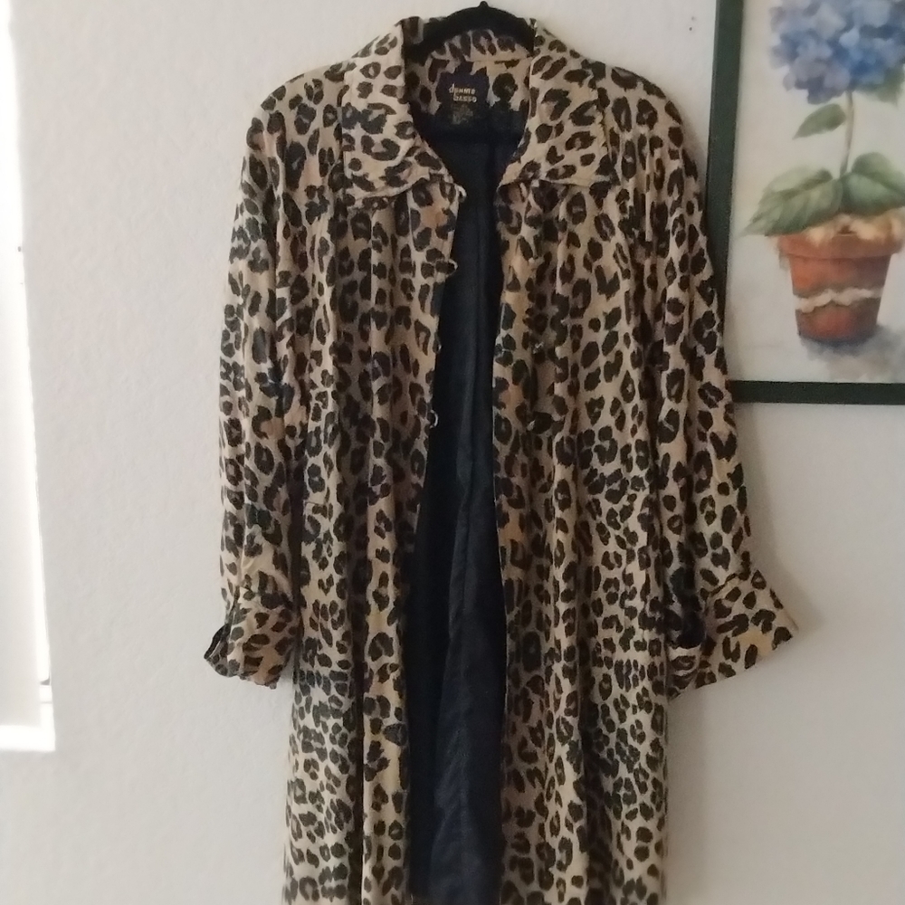 Vintage Leopard Print Swing Trench
